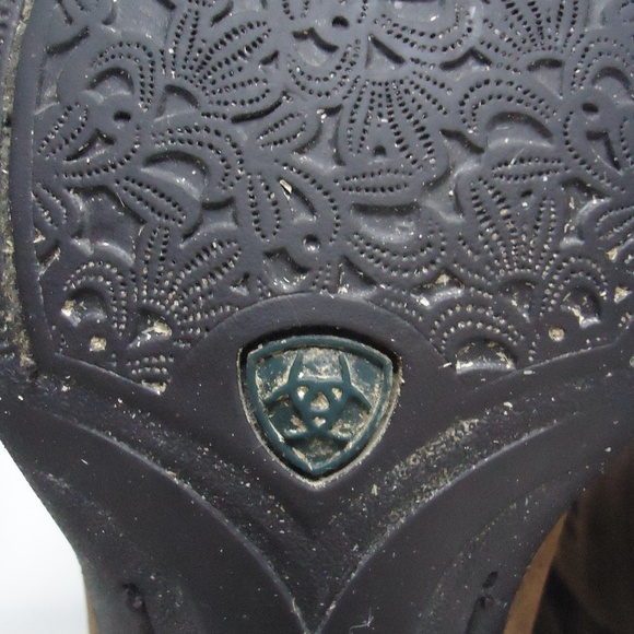 ARIAT Square Toe Brown Cowboy Boots - Size 8.5 - Picture 9 of 12